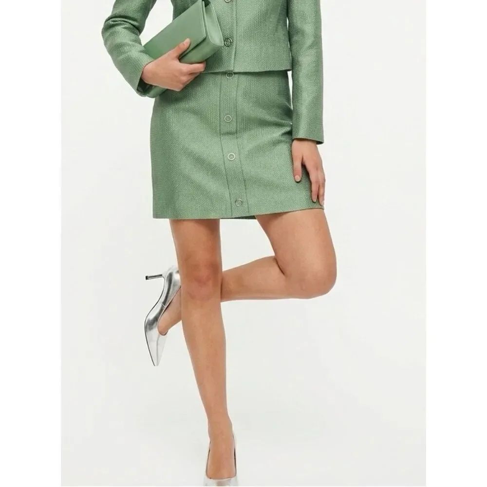 H&M | Green 60s Style Mini Skirt Size 8
